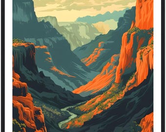 Copper Canyon Travel Print – Dramatic Mexican Landscape Wall Art