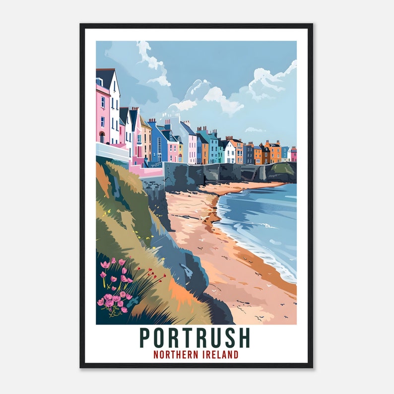 Portrush Travel Print Ireland Wall Art Wall Hanging Décor Portrush Gift
