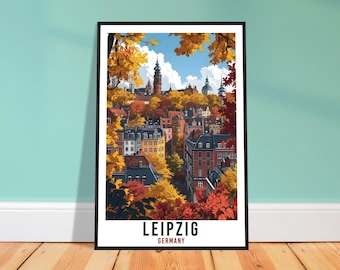 Leipzig Travel Print – Vintage-Style German Wall Art for Living Room, Culture Gift