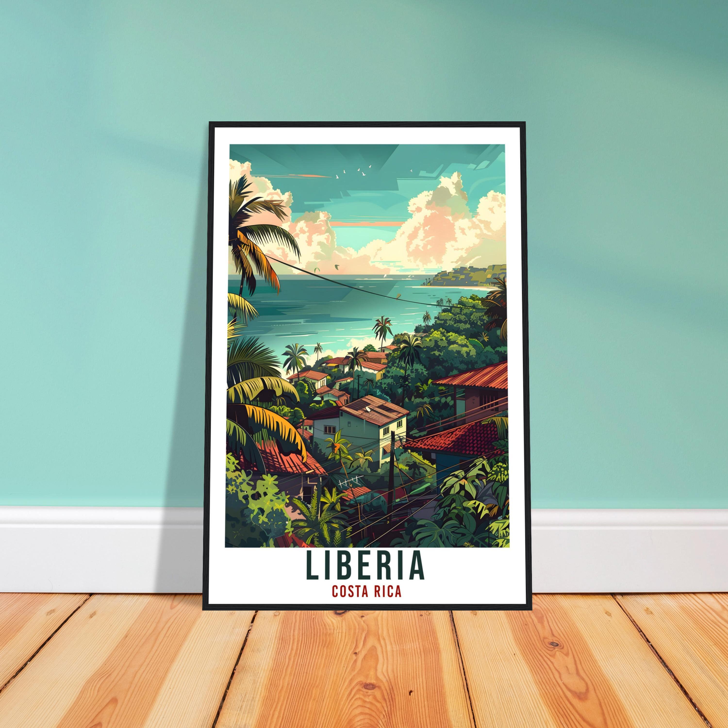 Liberia Travel Print – Retro Costa Rican Wall Art for Bedroom