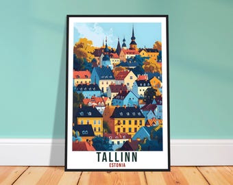 Tallinn Travel Print – Retro Estonian Wall Art for Dining Room, Culture Gift