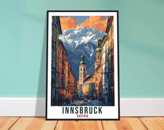 Innsbruck Travel Print – Expressive Austrian Wall Art for Dining Room, Culture Gift