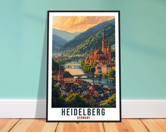 Heidelberg Travel Print – Vintage-Style German Wall Art for Hallway, History Gift