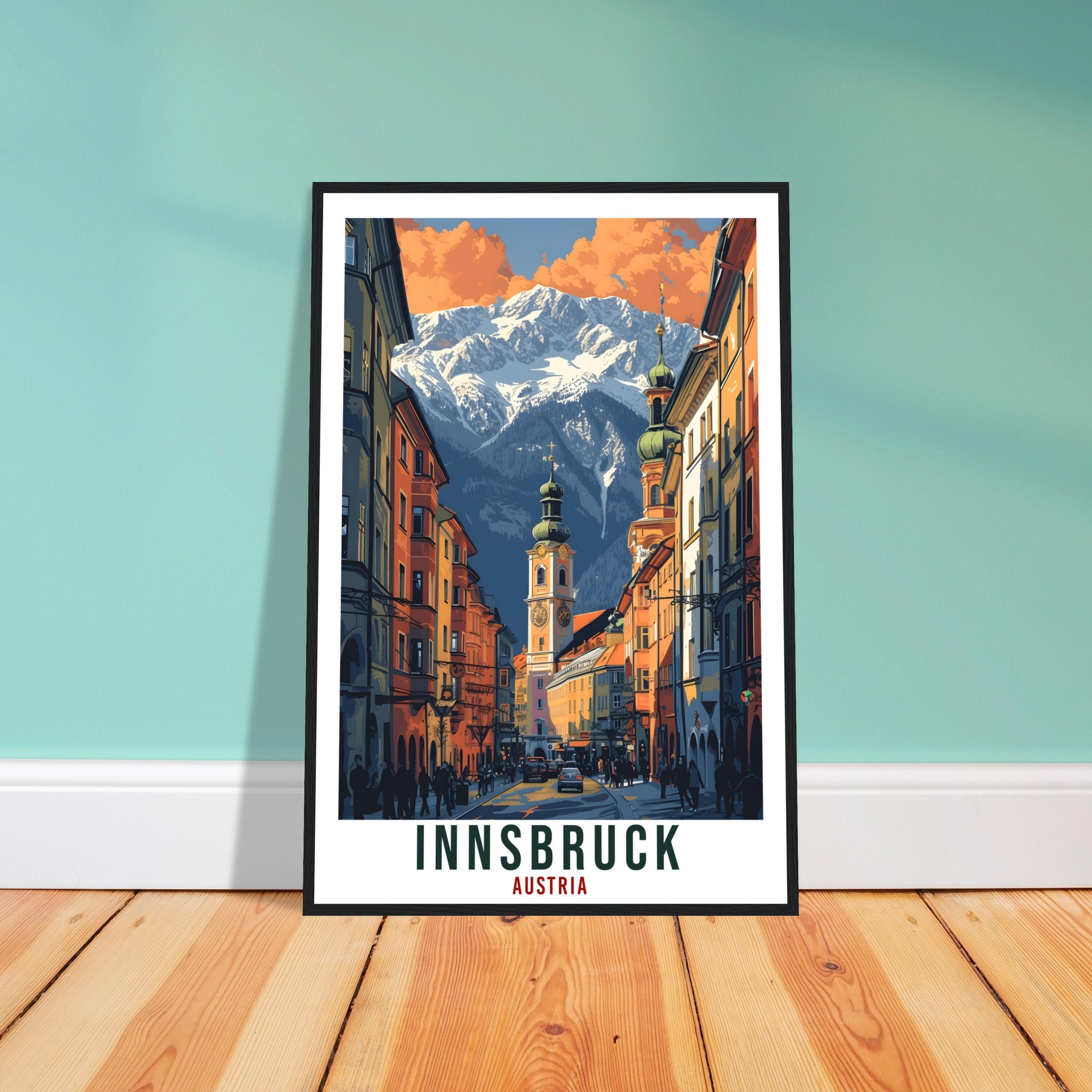 Innsbruck Travel Print Austria Home Decor Innsbruck Austrian Wall Art Gift Wall Hanging Art Lover Austria Artwork Innsbruck Travel Poster