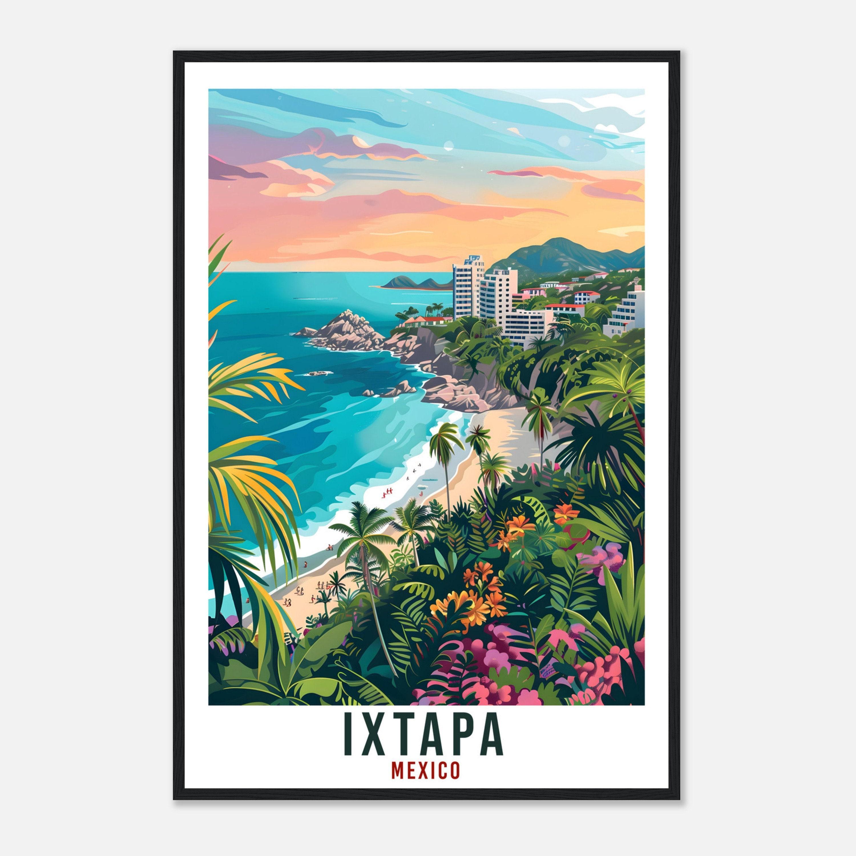 Ixtapa Travel Print – Vivid Mexican Wall Art for Bedroom, Coastal