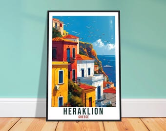 Heraklion Travel Print – Scenic Greek Wall Art for Living Room, History Gift