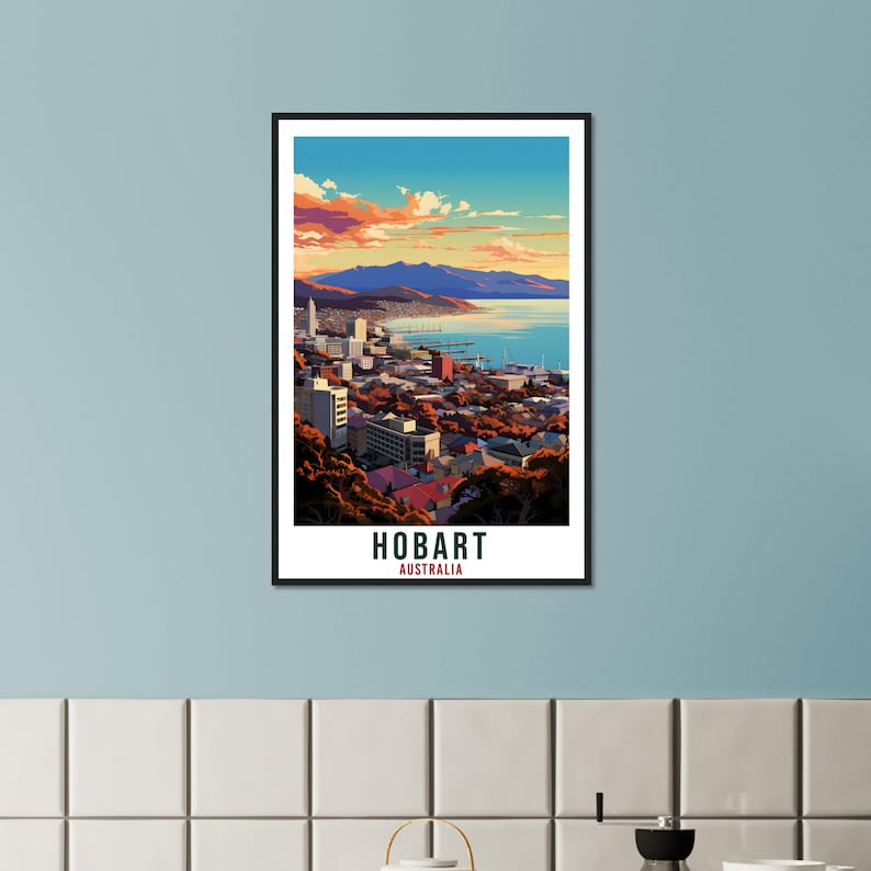 Hobart Travel Poster Wall Art Hobart Australia Home Décor Artwork Wall