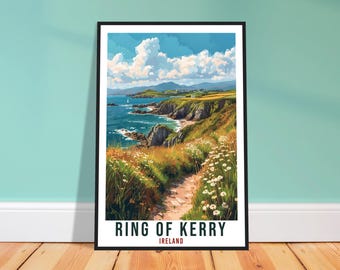 Ring Of Kerry Travel Print Ireland Home Decoration Kerry Wall Art Wall Hanging Art Lover Irish Artwork Ireland Ring Of Kerry Travel Poster
