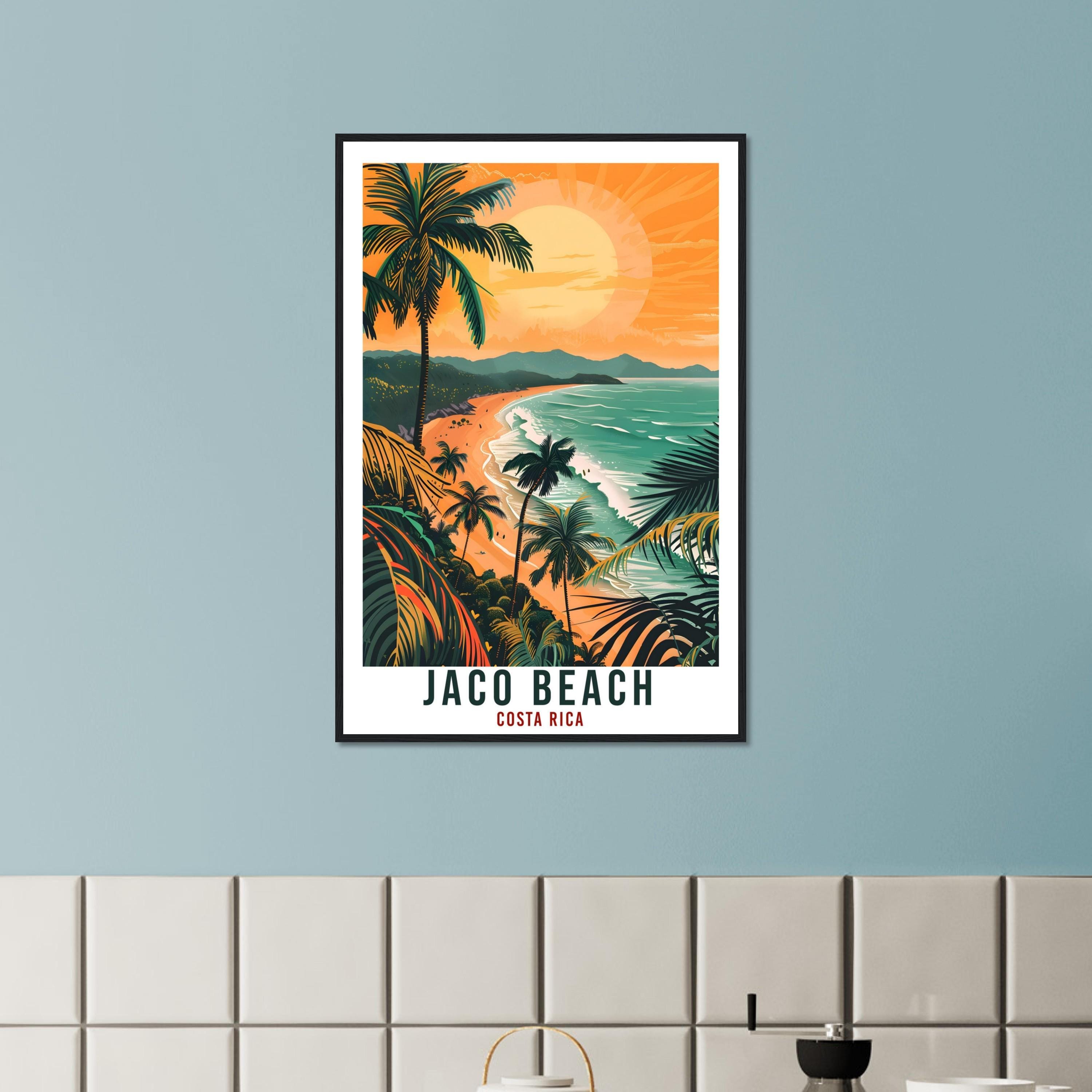 Jaco Beach Costa Rica Travel Print - Vintage Costa Rica Artwork