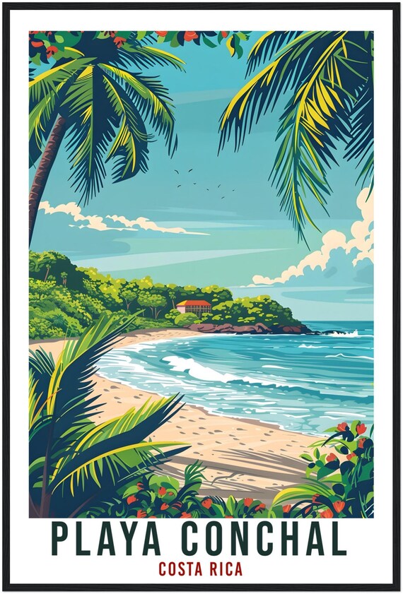 Playa Conchal Travel Print – Vivid Costa Rican Wall Art for