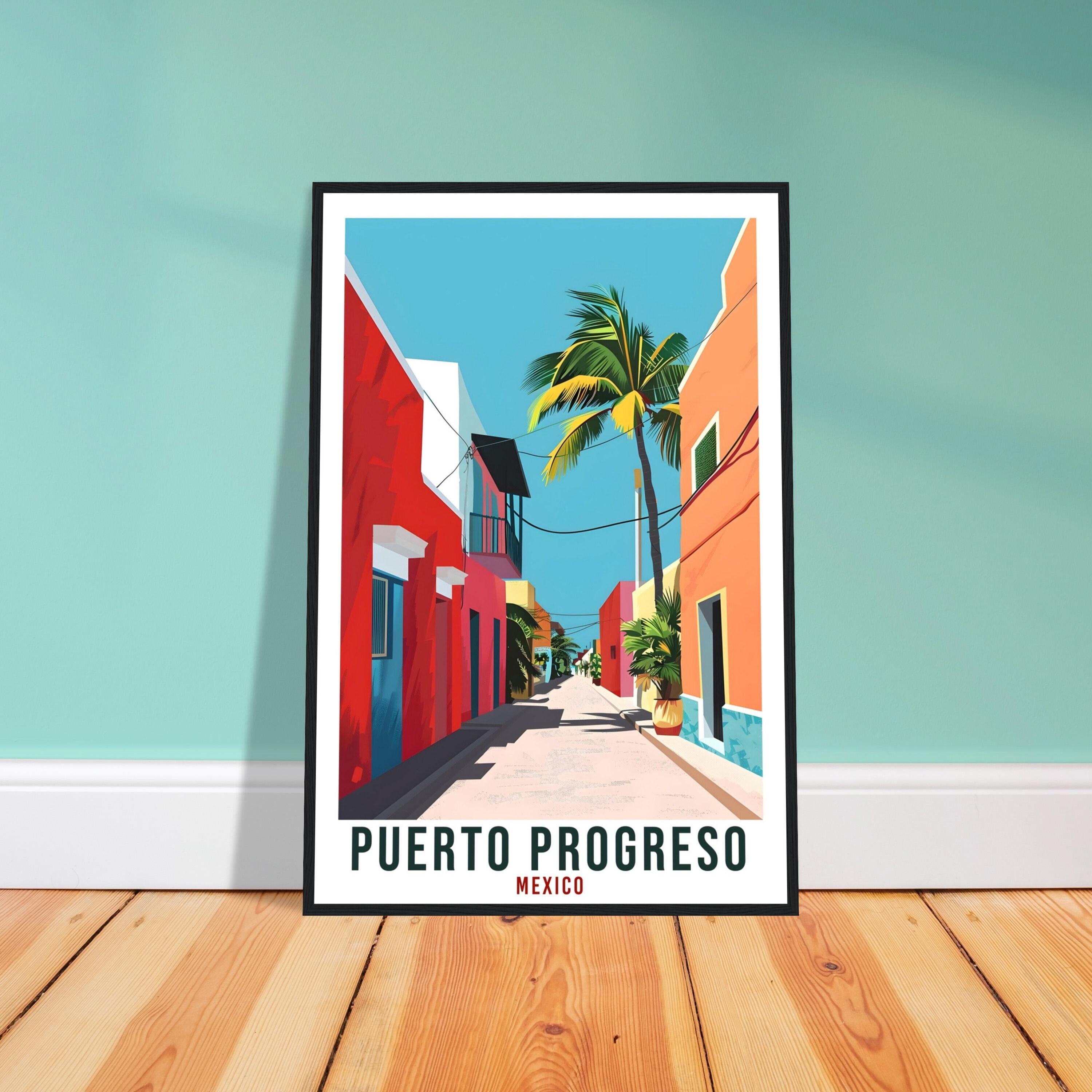 Puerto Progreso Travel Print Mexico Home Decoration Wall Art Gift Wall Hanging Art Lover Mexico Artwork Puerto Progreso Travel Poster Print