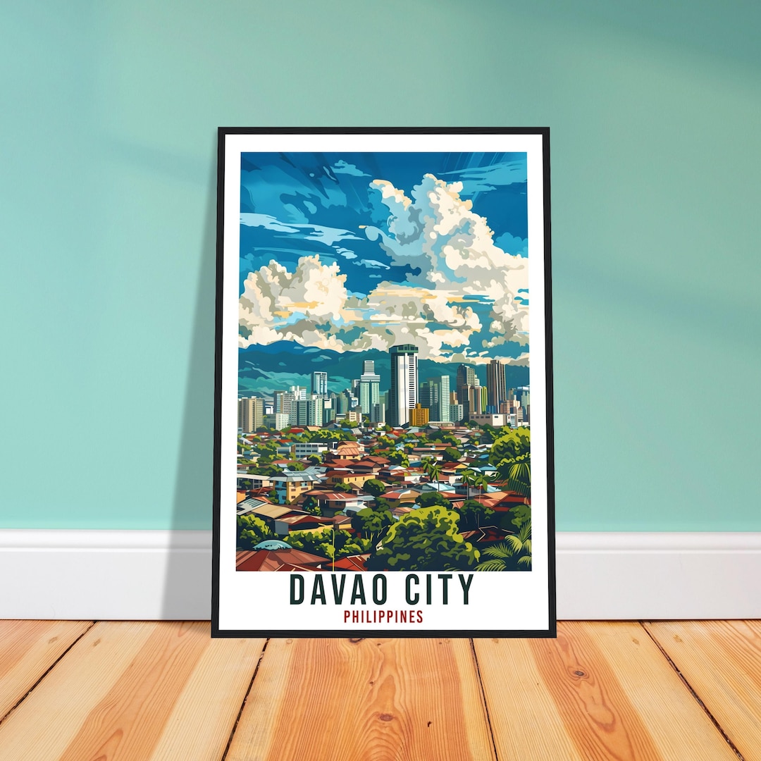 Davao City Philippines Travel Print Wall Art Wall Hanging Home - Main Image