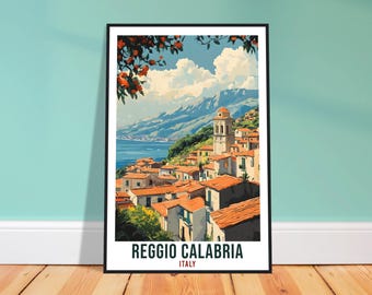 Quadro de viagem Reggio Calabria – Arte de parede italiana com paisagens para quarto, presente com tema litorâneo