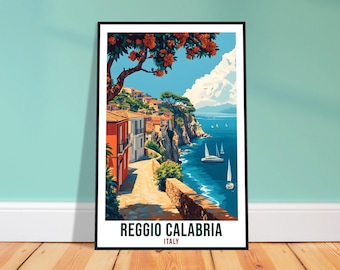 Quadro de viagem Reggio Calabria – Arte de parede com paisagens italianas, presente costeiro
