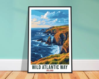 Wild Atlantic Way Travel Print Ireland Home Decoration Wall Art Gift Wall Hanging Art Lover Irish Artwork Wild Atlantic Way Travel Poster