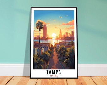 Tampa Travel Print – Vivid American Wall Art for Gallery Wall, Coastal Gift