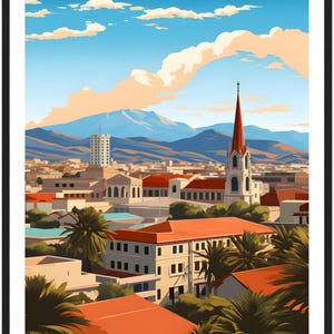 Lámina de viaje de Windhoek: Arte mural expresivo de Namibia para la sala de estar, regalo con temática patrimonial. imagen 10