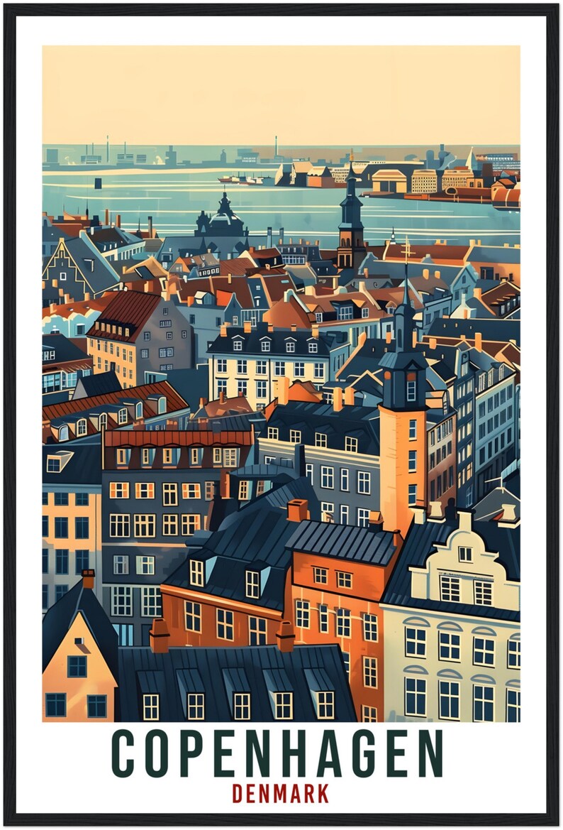 Copenhagen Travel Print Denmark Wall Art Wall Hanging Home Living Décor ...