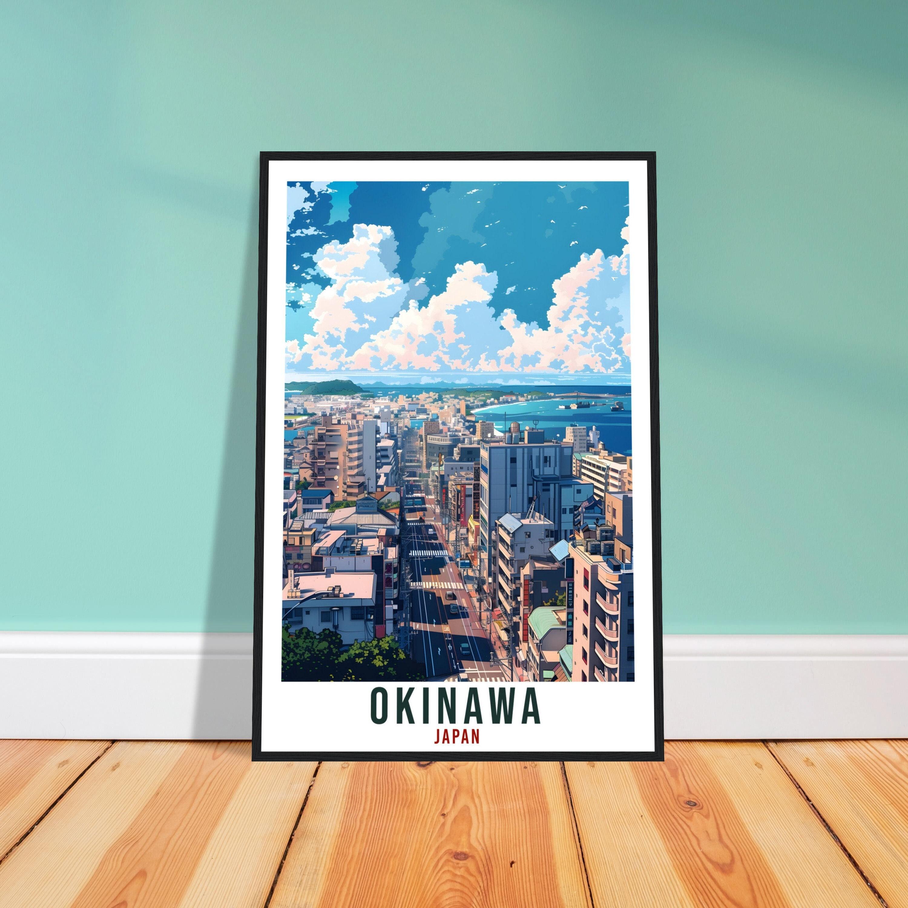 Okinawa Travel Print – Modern Japanese Wall Art for Gallery Wall