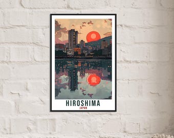 Hiroshima Travel Print – Artistic Japanese Wall Art for Living