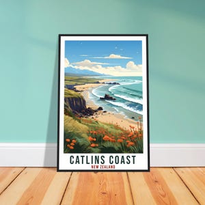 Catlins Coast Travel Print – Expressive New Zealand Wall Art, Adventure Gift