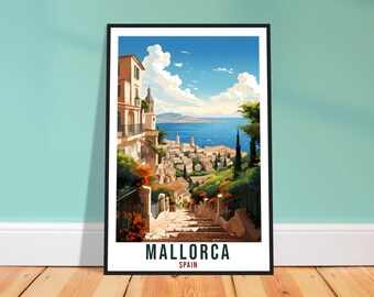 Mallorca Travel Print – Watercolour Spanish Wall Art for Dining Room, Island Souvenir