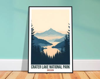 Crater Lake National Park Travel Print – Expressive American Wall Art, Heritage Keepsake