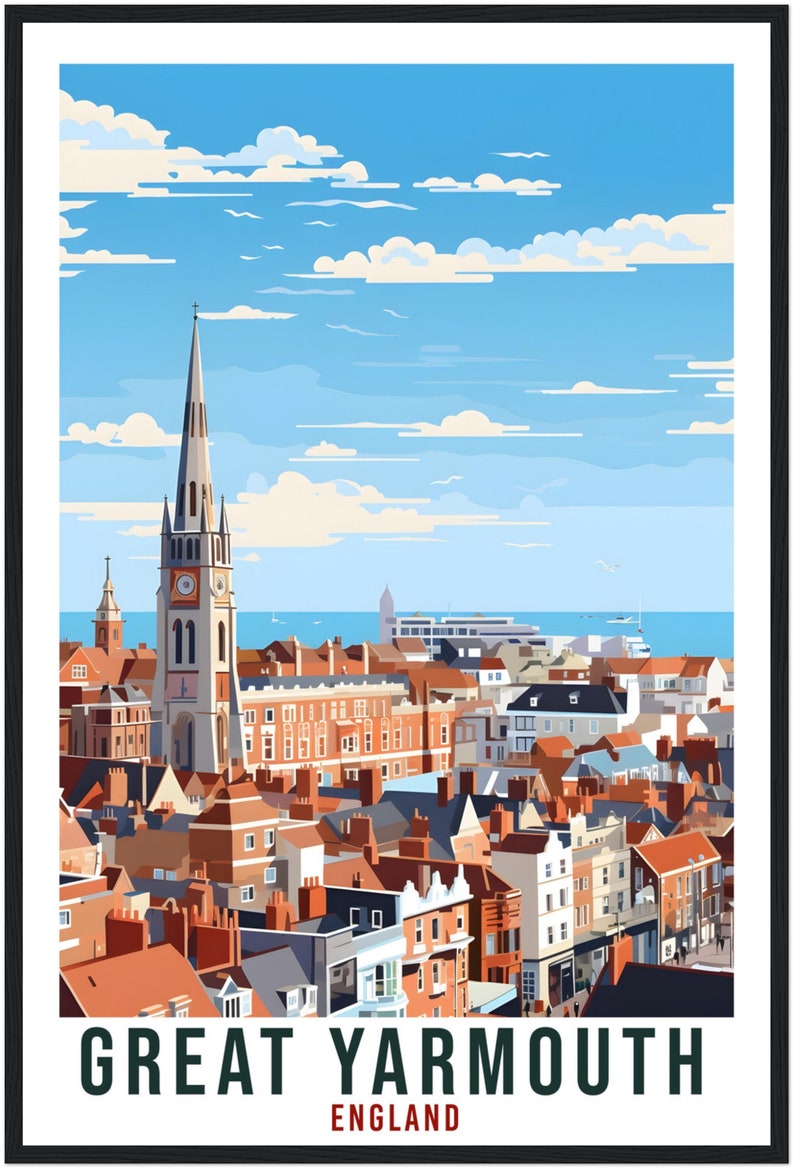 Great Yarmouth Travel Print Wall Art Wall Hanging Home Living Décor