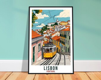 Lisbon Travel Print – Painterly Portuguese Wall Art for Gallery Wall, City Keepsake
