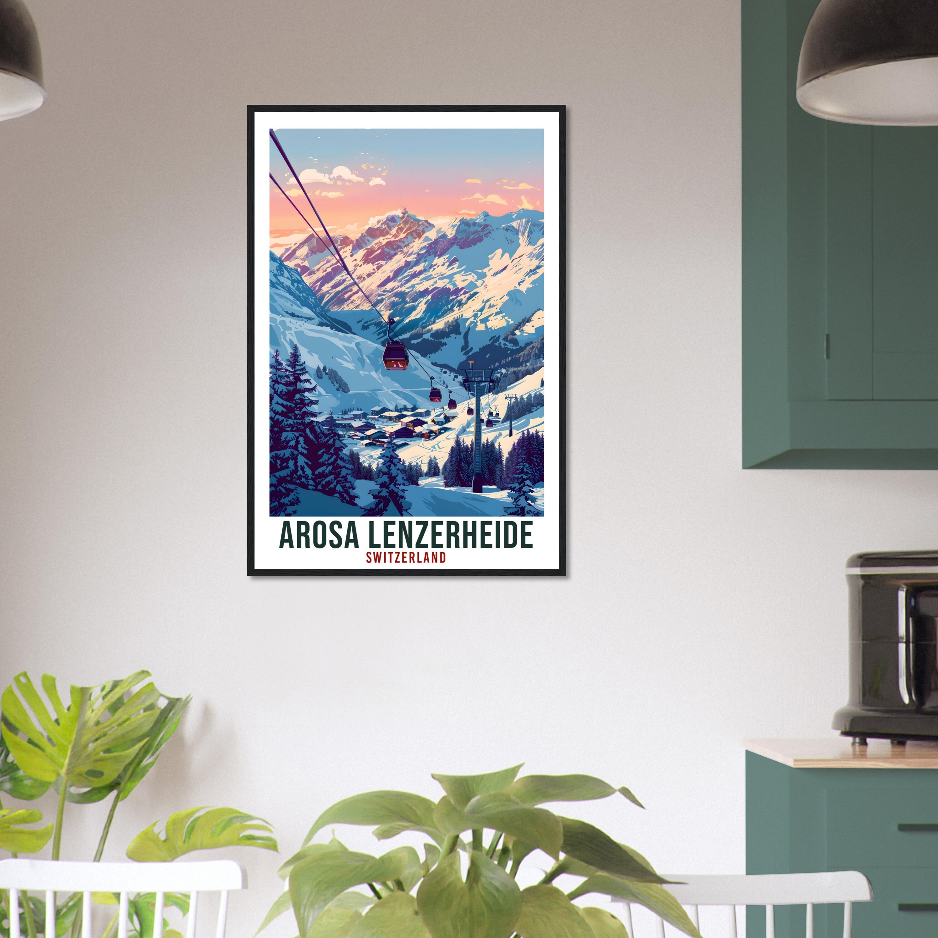 Arosa Lenzerheide Travel Print Swiss Wall Art Wall Hanging Décor ...