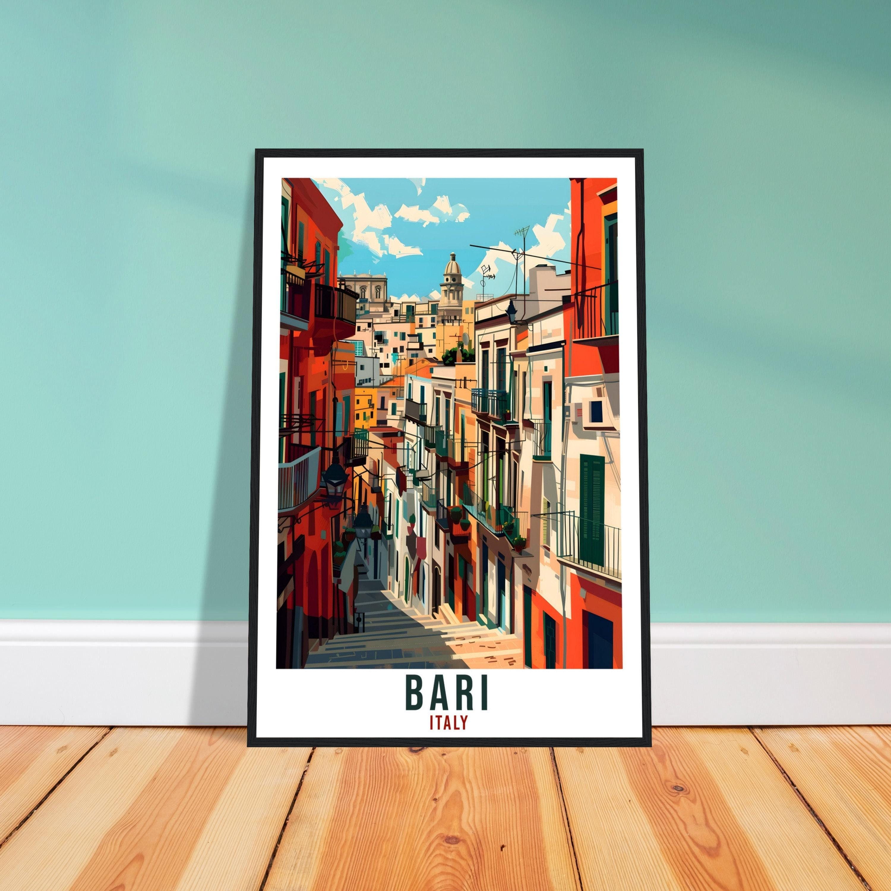 Bari Travel Print – Painterly Italian Wall Art for Hallway