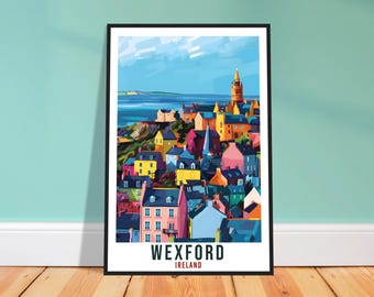 Wexford Travel Print – Contemporary Irish Wall Art for Hallway, City Keepsake