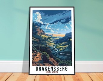 Drakensberg Travel Print – Scenic South African Wall Art, Adventure Gift