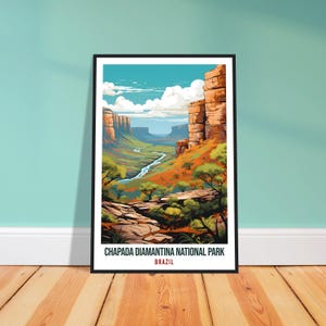 Lámina de viaje Chapada Diamantina – Arte mural panorámico brasileño, regalo de aventura