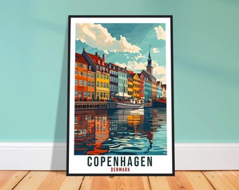 Copenhagen Travel Print – Classic Danish Wall Art for Hallway, Skyline Gift