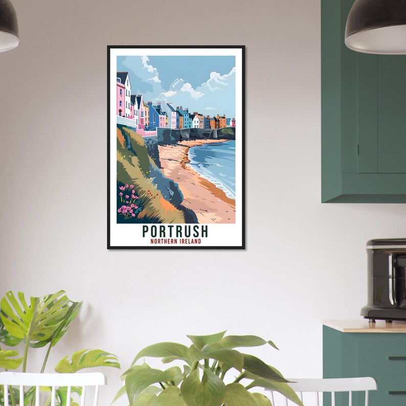Portrush Travel Print Ireland Wall Art Wall Hanging Décor Portrush Gift
