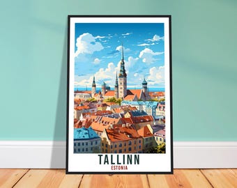 Tallinn Travel Print – Illustrated Estonian Wall Art for Living Room, Heritage Gift