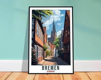 Bremen Travel Print – Illustrated German Wall Art for Gallery Wall, Wanderlust Gift