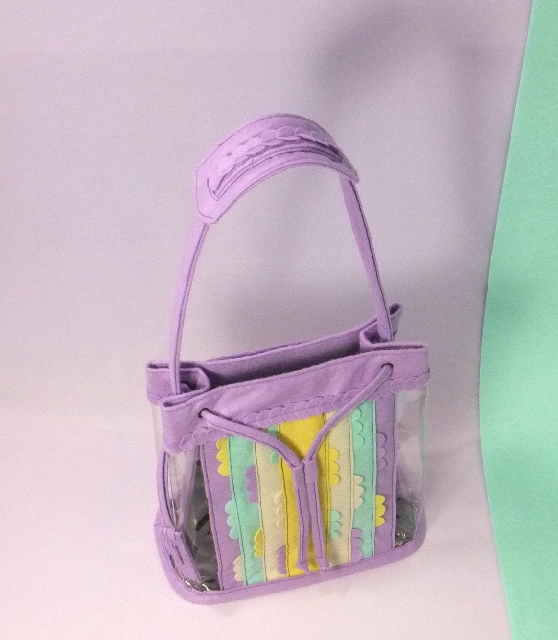 Bolso violeta bolso de fieltro bolso mauve bolso de PVC Etsy
