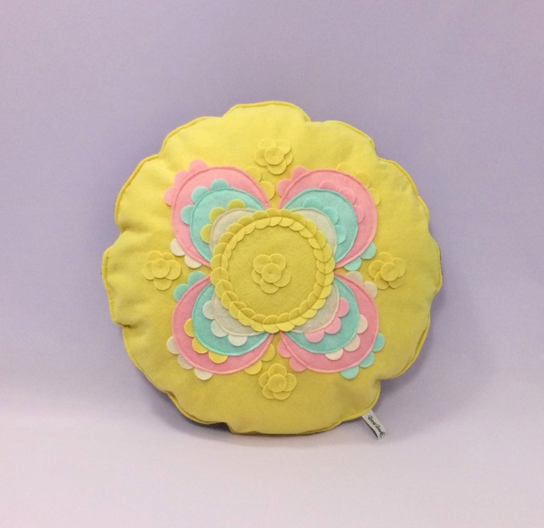 Yellow Pillow Throw Pillow Yellow Cushion Round Pillow Etsy