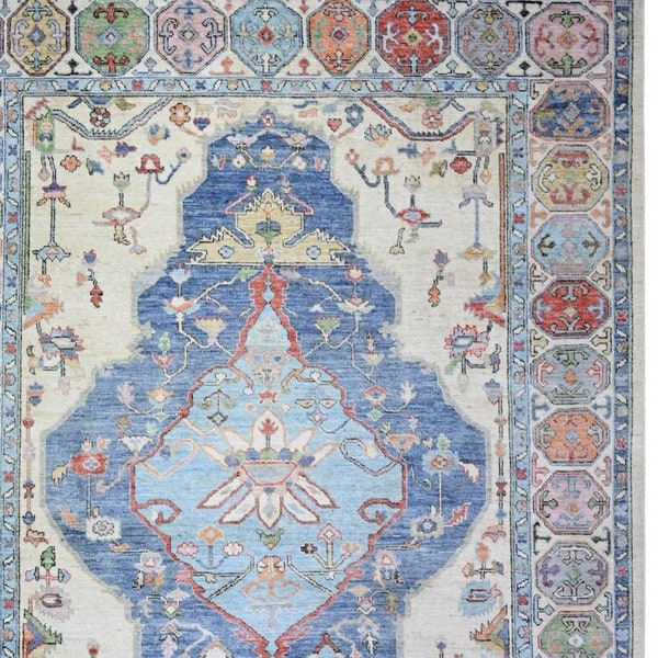 9 x 12 Vintage Design Top Quality Veg Dye Turkish Serapi Finest Decorative Hand Knotted Unique Geometric Area Rug