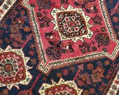3.8 x 5.2 Vintage Top Quality Veg Dye Turkish Area Rug Decorative Hand Knotted Unique One of a Kind Geometric Design