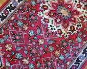 3.5 x 6.1 Vintage Top quality Fine Turkish Area Rug Hand Knotted Unique One of a Kind Geometric Design