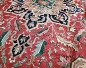 10 x 12 or 9.8 x 12.2 Vintage Top Quality Azerbaijan Area Rug Decorative Hand Knotted Unique Geometric Design