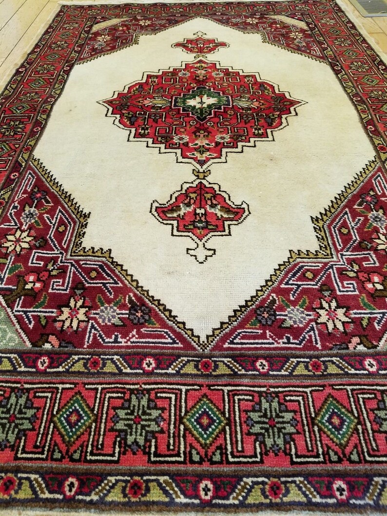 3.2 x 5.2 Vintage de alta calidad Azerbaiyán área alfombra decorativa anudada a mano diseño geométrico único imagen 7