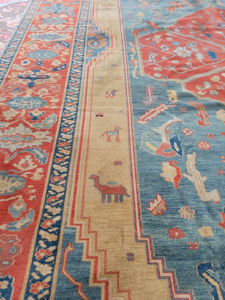 8.10 X 16 Vintage Qualité Supérieure Fine Veg Dye Turkish Area Tapis Noué à La Main Unique Unique en