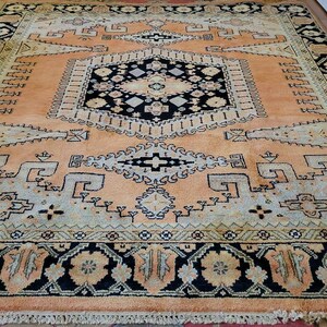 8 x 8 Vintage Design Top Quality Finest Indo Caucasian Decorative Hand Knotted Unique Geometric Area Rug