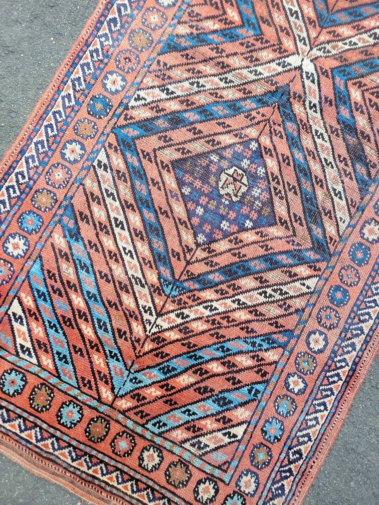 3.3 X 6.5 Vintage Qualité Supérieure Fine Veg Dye Turkish Area Tapis Noué à La Main Unique Unique en