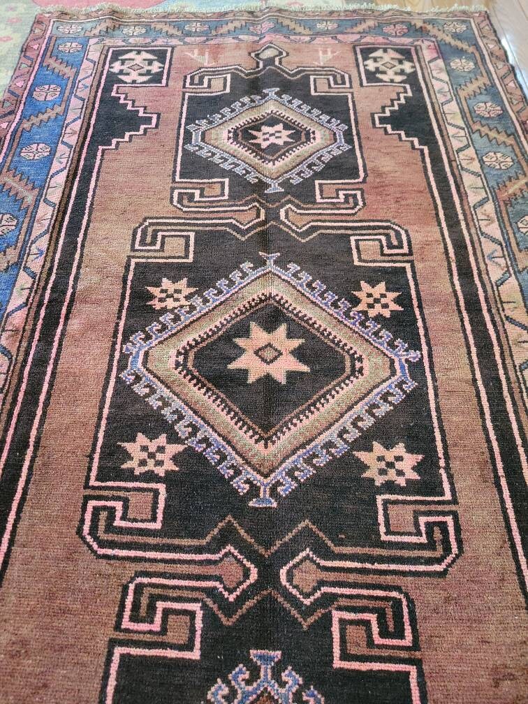 4.2 X 7.3 Antique Top Quality Veg Dye Turkish Area Tapis Décoratif Main Noué Caucasien Unique en Son