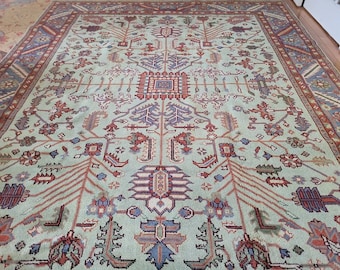 8 x 10 Vintage Design Top Quality Finest Indo Serapi Heriz Decorative Hand Knotted Unique Geometric Area Rug